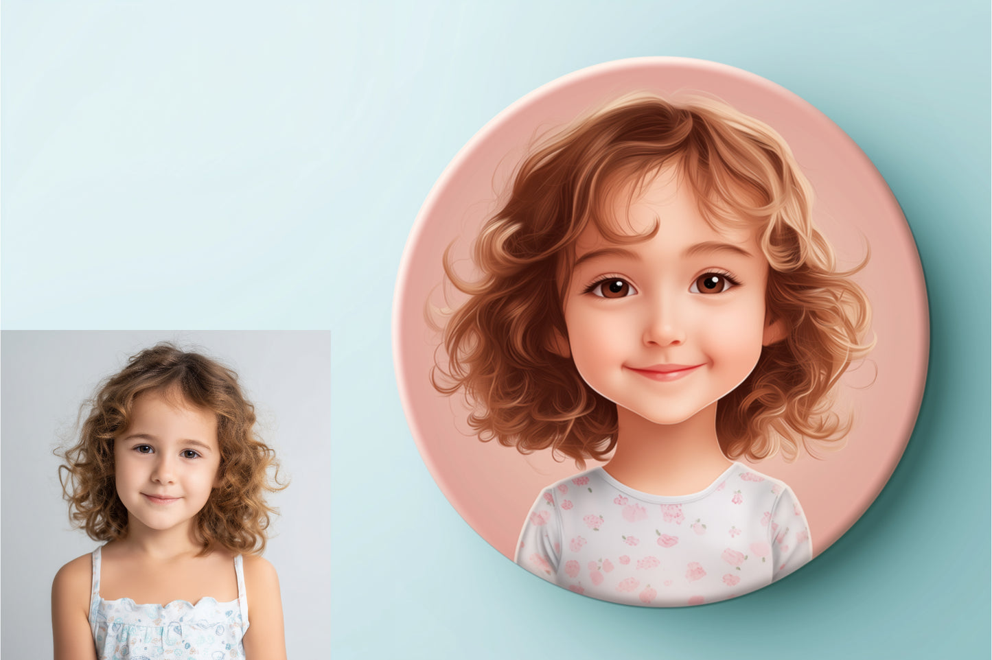 Badge illustré – Portrait fille enfant