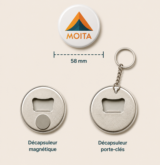 Badge décapsuleur 58 mm – Bière Tequila | Apéro Bière