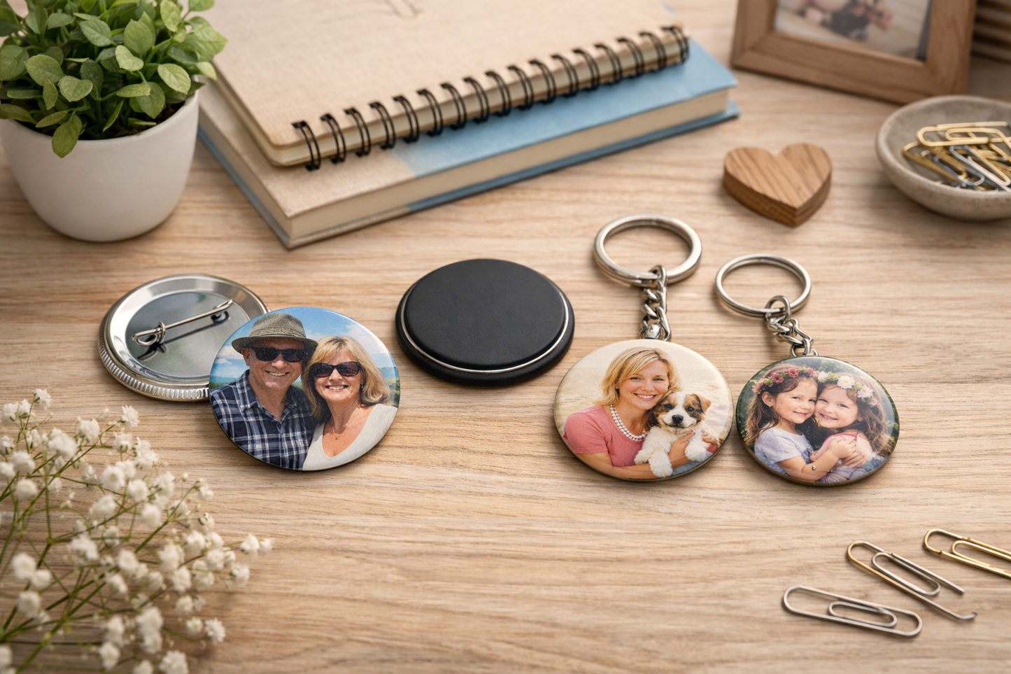 Lot de 4 badges – Impression directe