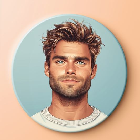 Badge illustré – Portrait homme adulte