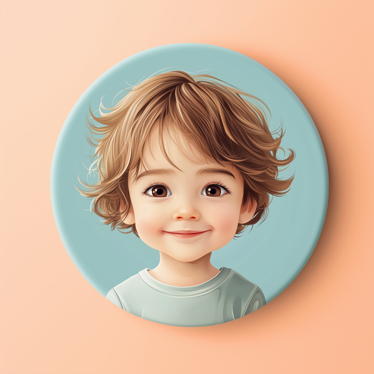 Badge illustré – Portrait garçon enfant