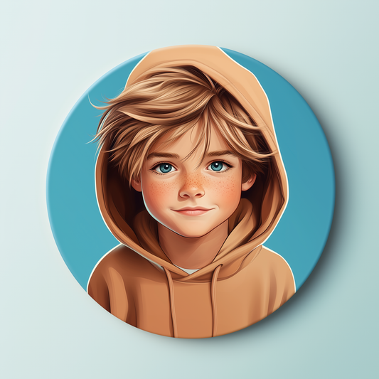 Badge illustré – Portrait garçon adolescent