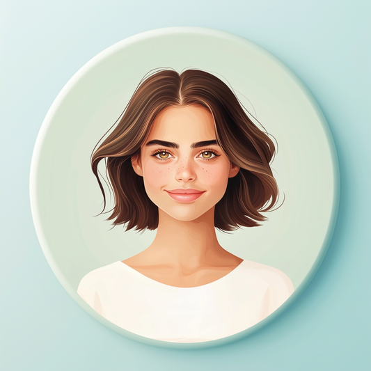Badge illustré – Portrait femme adulte