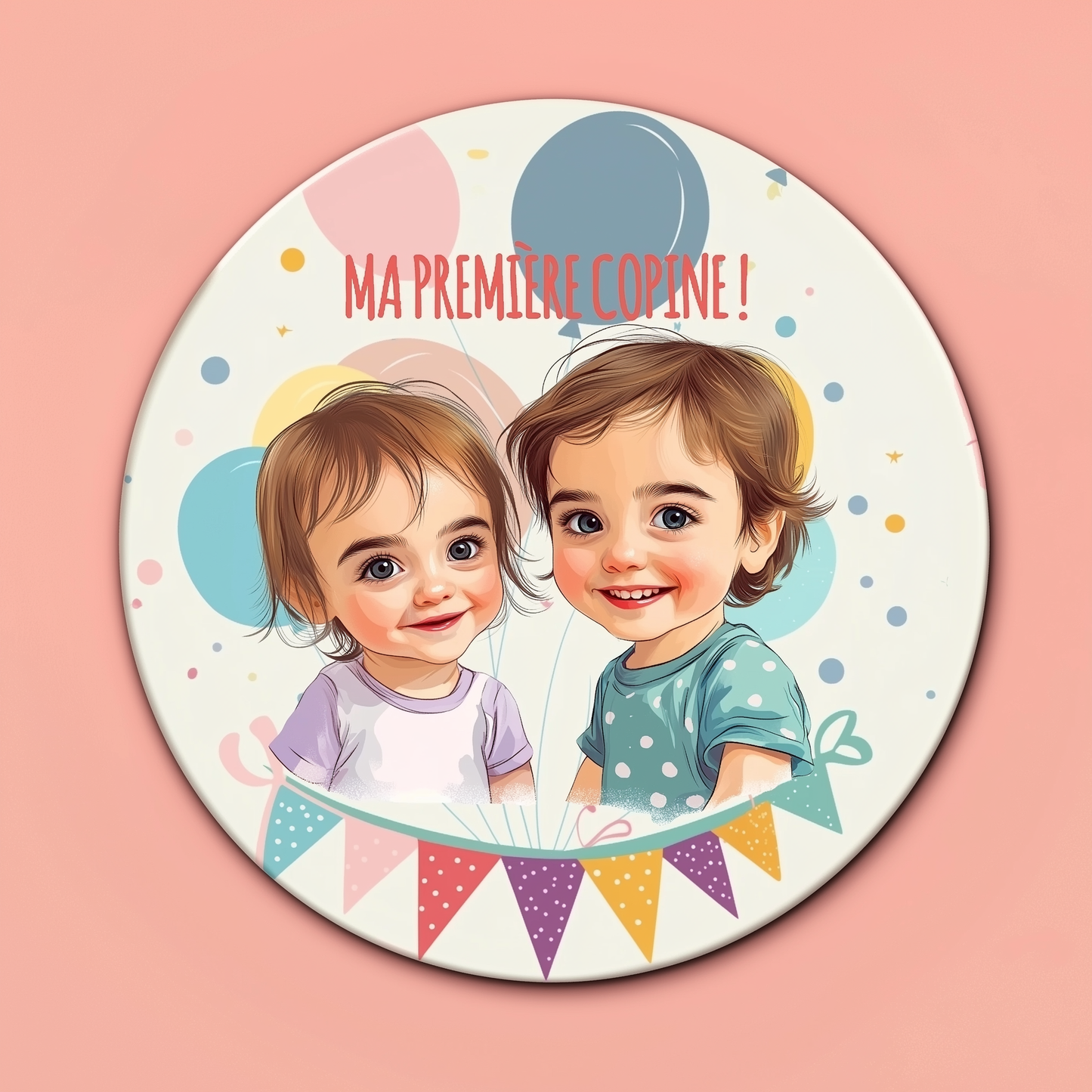 Badge Série Première fois - Fille - Ma première copine