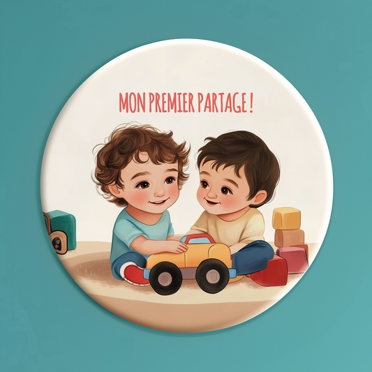Badge Série Première fois - Garçon - Mon premier partage