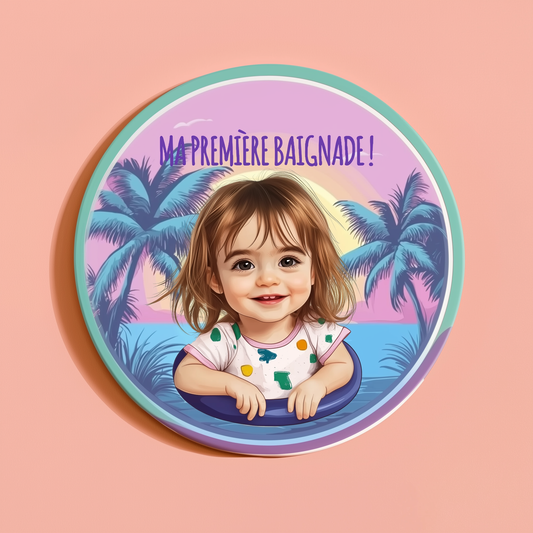 Badge Série Première fois - Fille - Ma première baignade