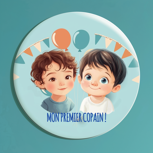 Badge Série Première fois - Garçon - Mon premier copain