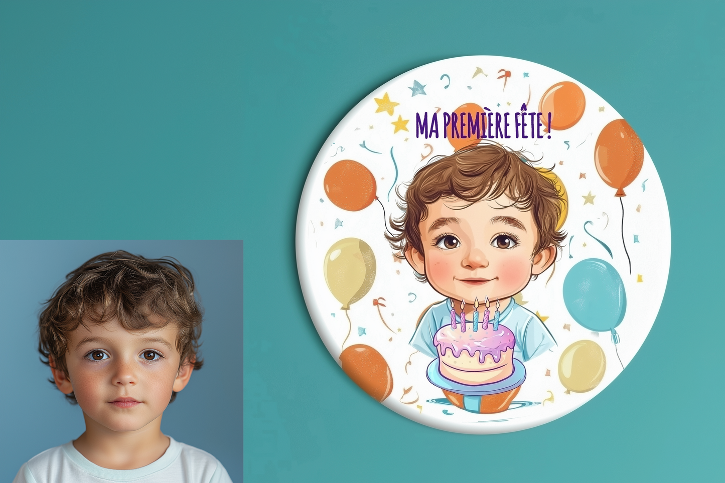 Badge Série Première fois - Garçon - Ma première fête