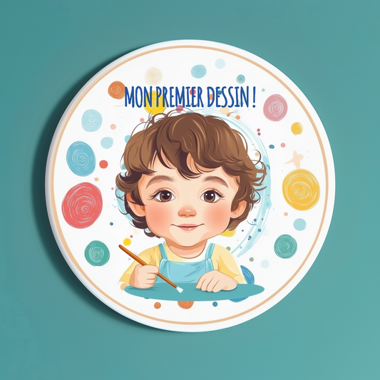 Badge Série Première fois - Garçon - Mon premier dessin