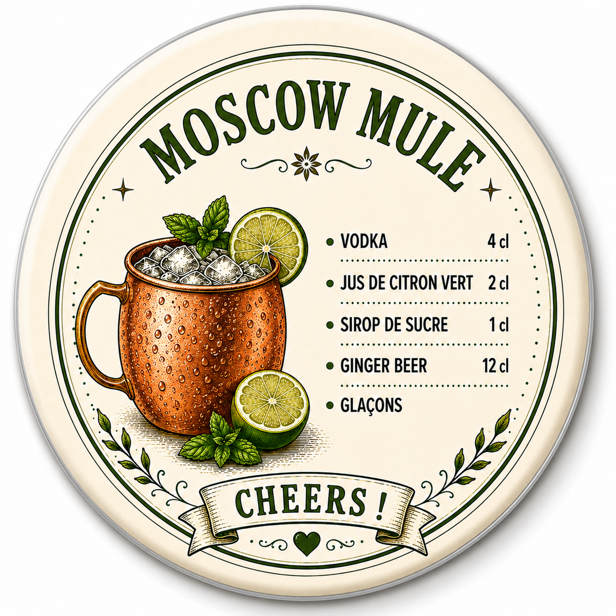 Badge décapsuleur 58 mm – Moscow Mule | Apéro Bière
