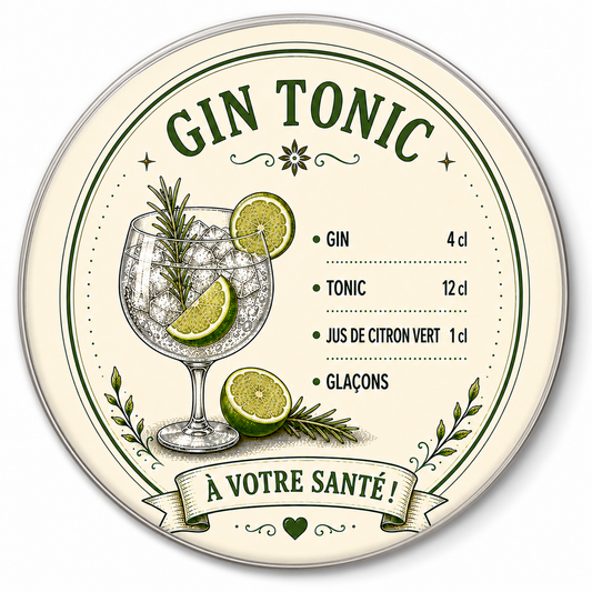 Badge décapsuleur 58 mm – Gin Tonic | Apéro Bière