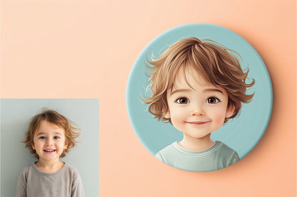 Badge illustré – Portrait garçon enfant