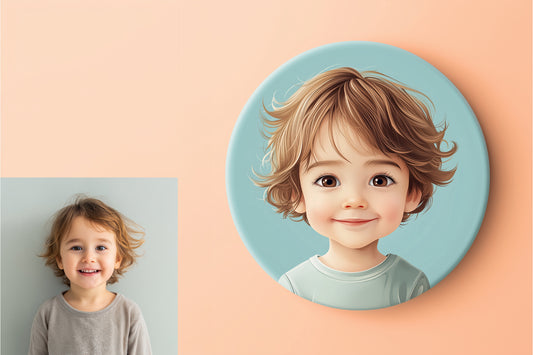 Badge illustré – Portrait garçon enfant