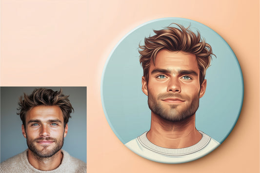 Badge illustré – Portrait homme adulte