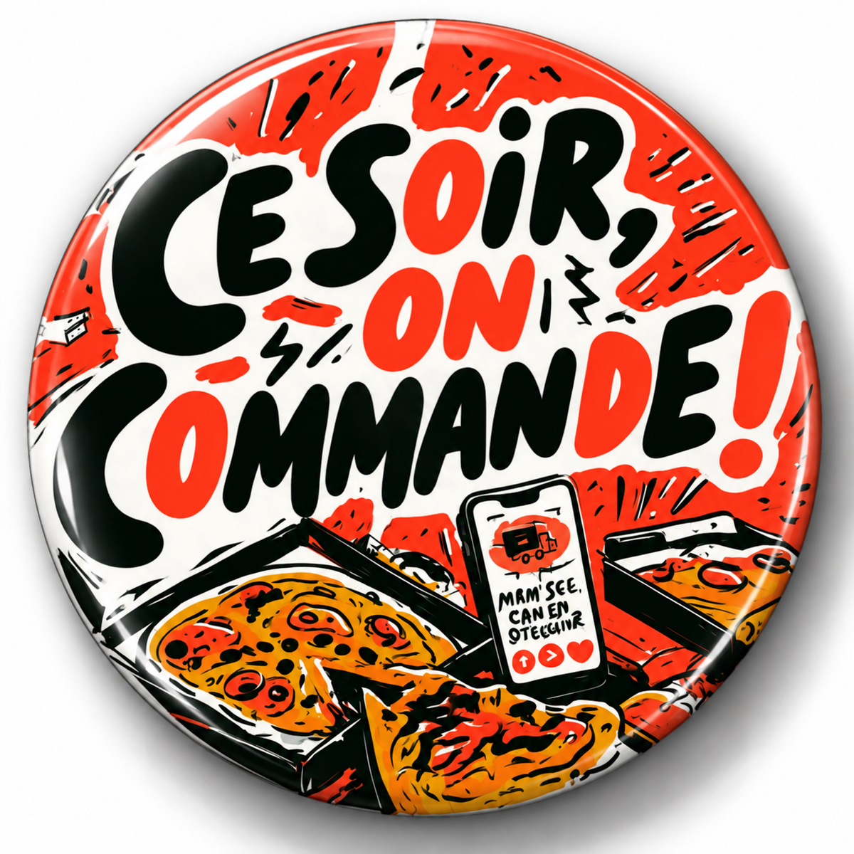 Magnet “Ce soir, on commande !” – Les Mots du Frigo