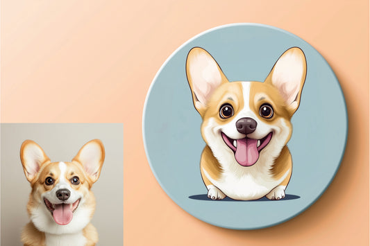 Badge illustré – Portrait chien