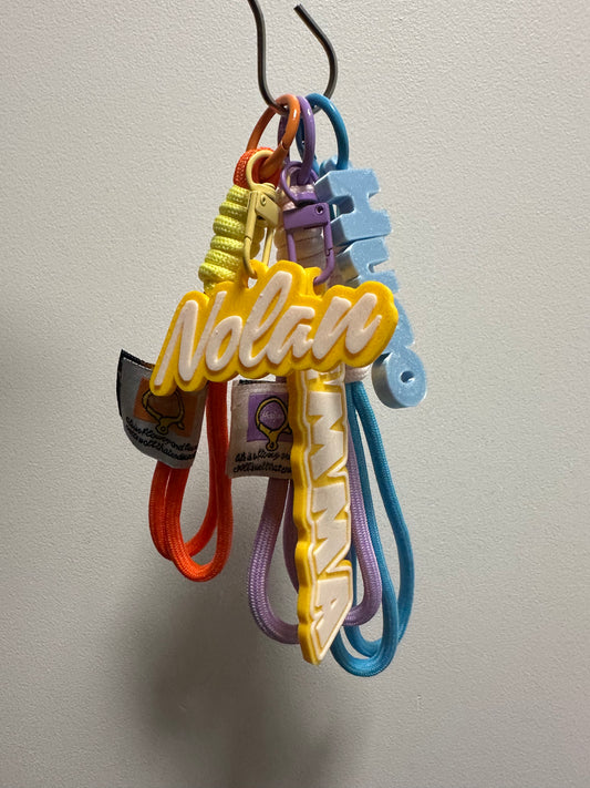 Porte-clés prénom personnalisé 3D – Lettres pleines en relief