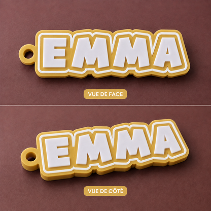 Porte-clés prénom personnalisé 3D – Lettres majuscules