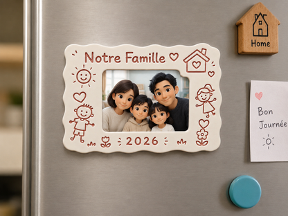 Cadre photo famille 3D – Notre Famille
