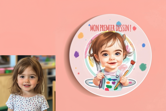 Badge Série Première fois - Fille - Mon premier dessin