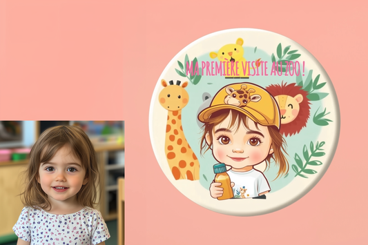 Badge Série Première fois - Fille - Ma première visite au zoo