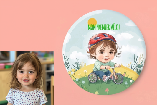 Badge Série Première fois - Fille - Mon premier vélo