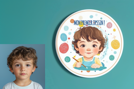 Badge Série Première fois - Garçon - Mon premier dessin