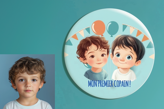 Badge Série Première fois - Garçon - Mon premier copain