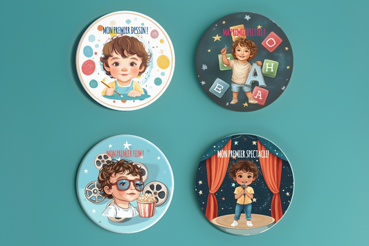 Badge Série Première fois - Garçon - Lot de 4 - Premiers moments créatifs