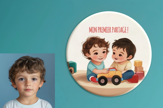 Badge Série Première fois - Garçon - Mon premier partage