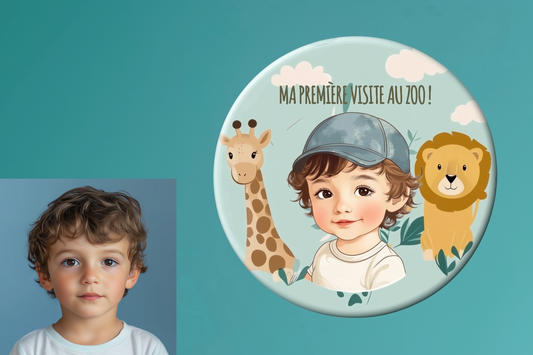 Badge Série Première fois - Garçon - Ma première visite au zoo